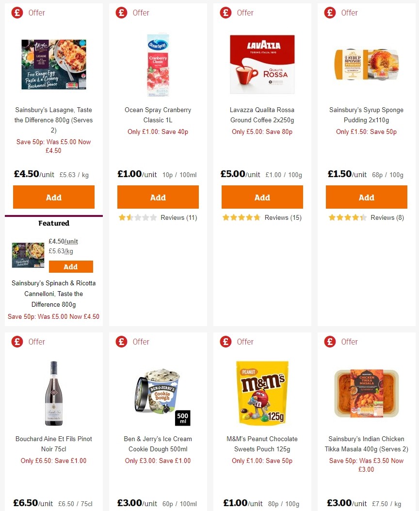 Sainsbury's Offers from 27 December