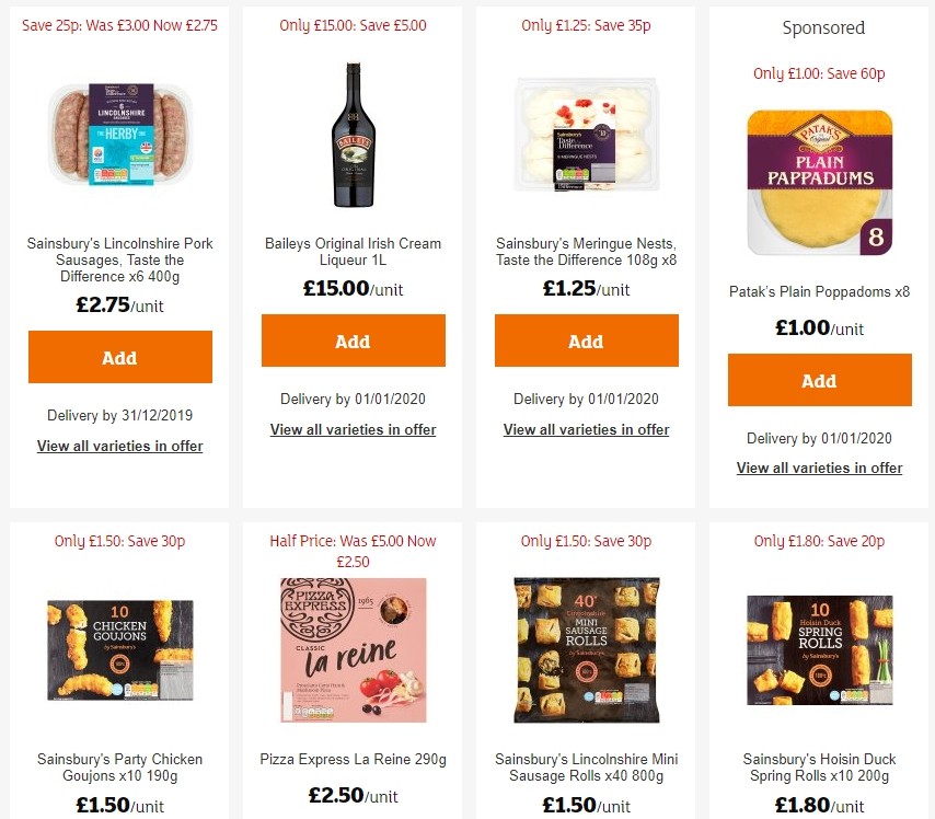 Sainsbury's Offers from 27 December