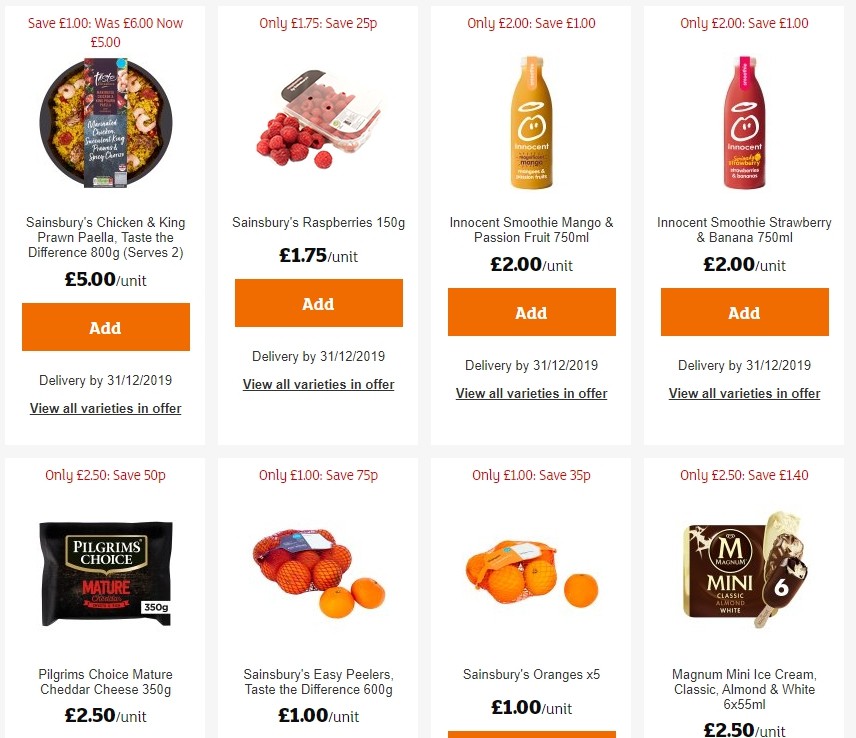 Sainsbury's Offers from 27 December