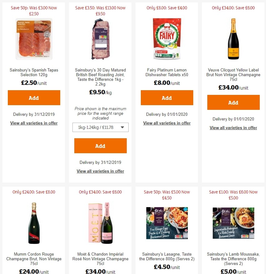 Sainsbury's Offers from 27 December