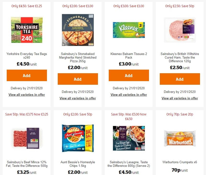 Sainsbury's Offers from 3 January