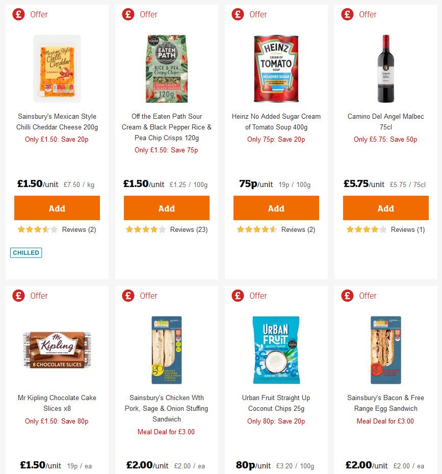 Sainsbury's Offers from 13 March