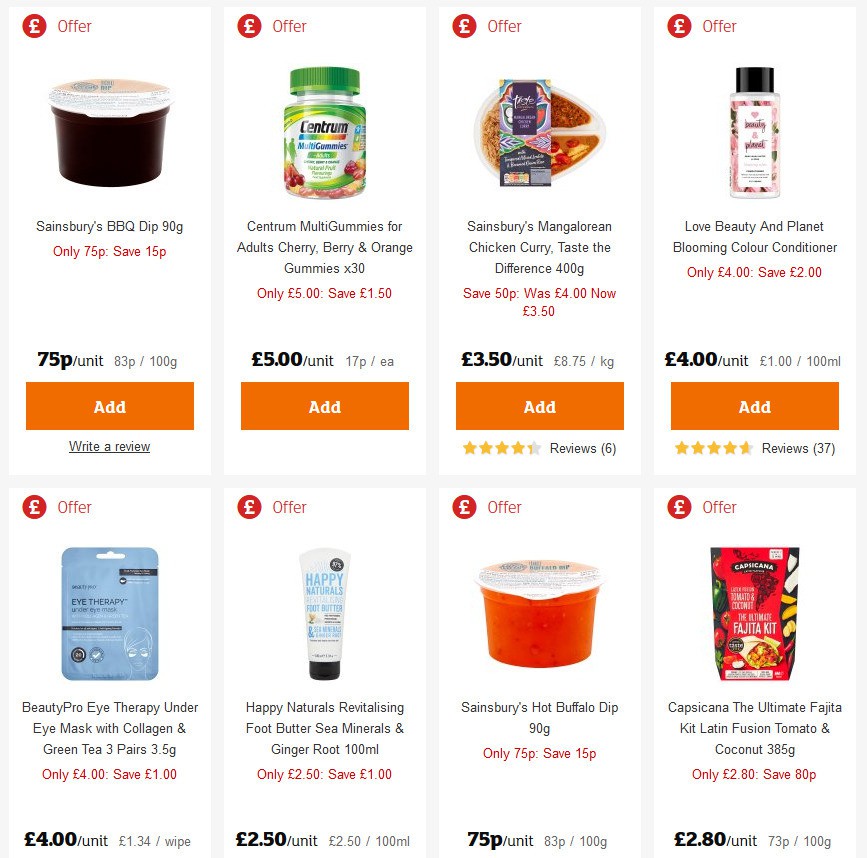 Sainsbury's Offers from 13 March
