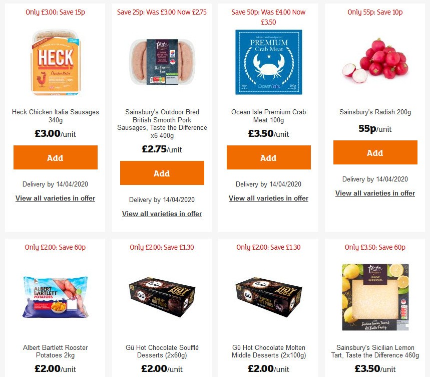 Sainsbury's Offers from 10 April