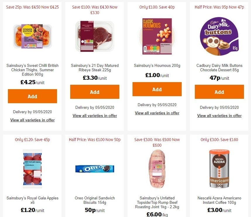 Sainsbury's Offers from 1 May