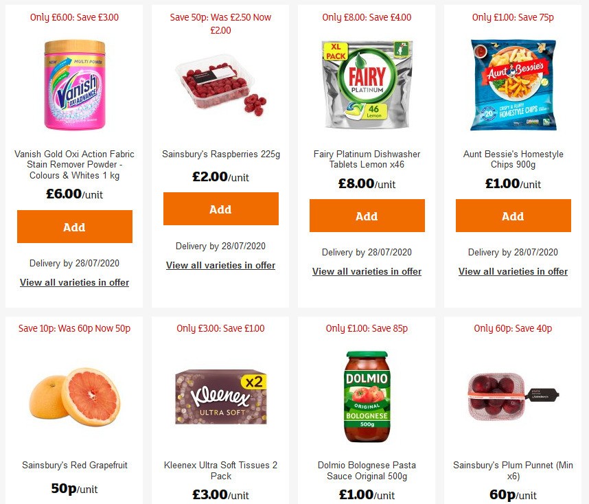 Sainsbury's Offers from 10 July