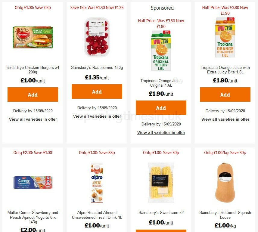 Sainsbury's Offers from 28 August