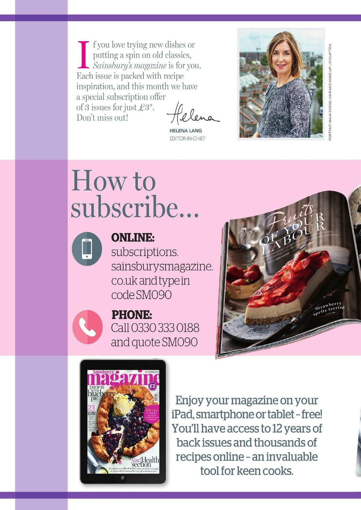 Sainsbury's Magazine September Offers from 1 September