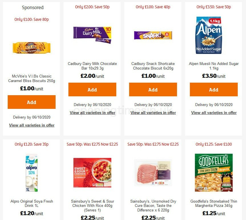 Sainsbury's Offers from 2 October