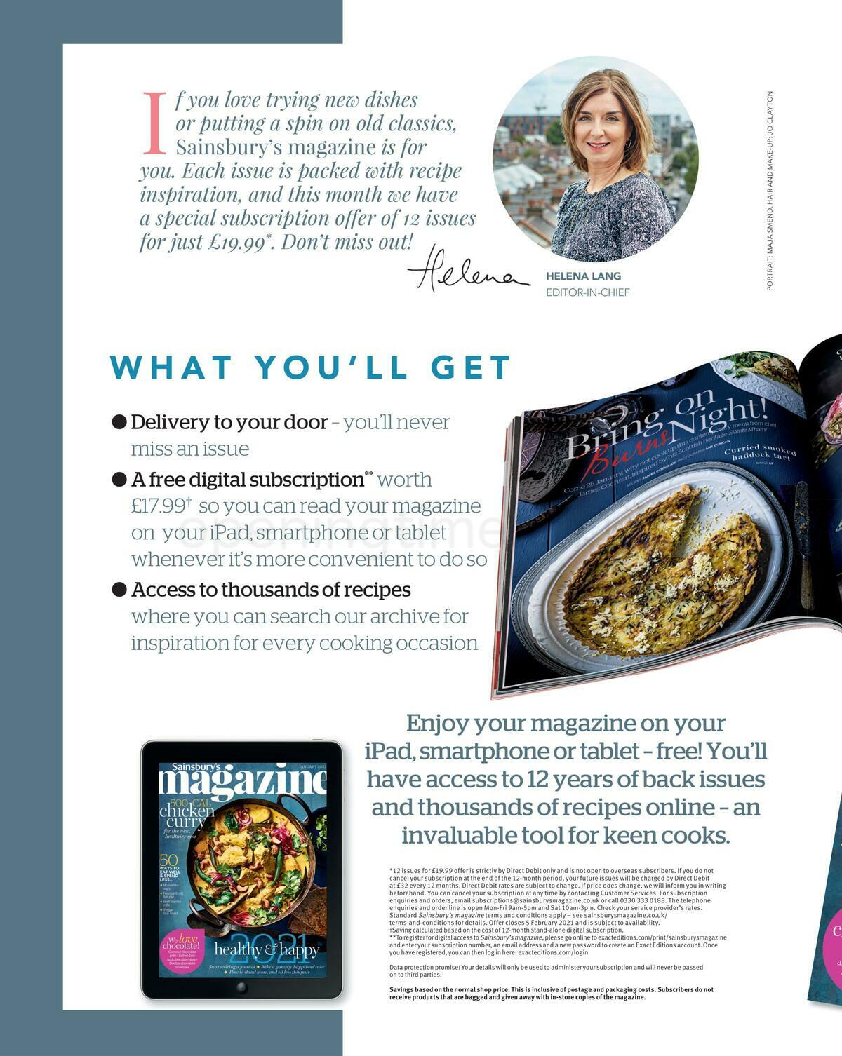 Sainsbury's Magazine January Offers from 6 January