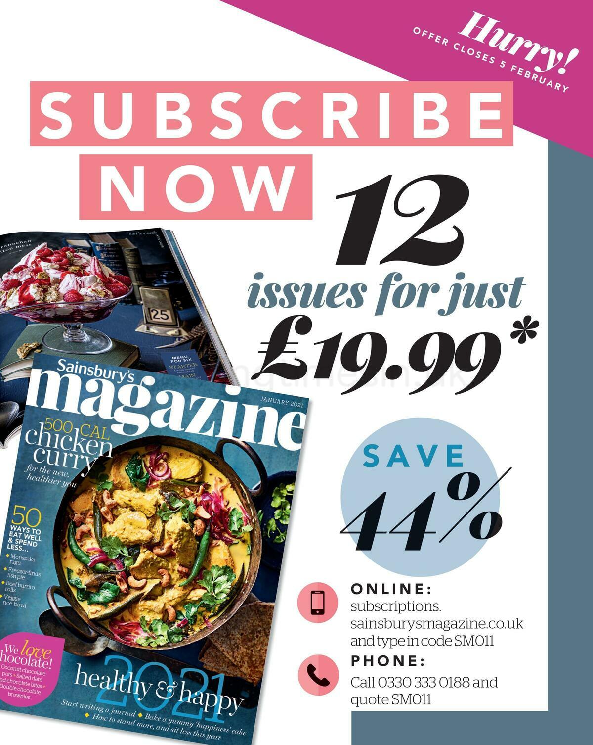 Sainsbury's Magazine January Offers from 6 January