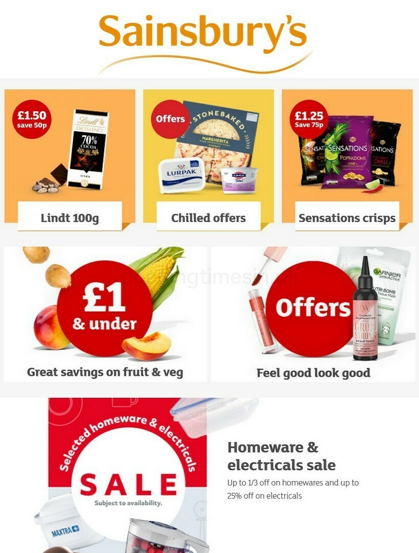 Sainsbury's Offers from 13 August