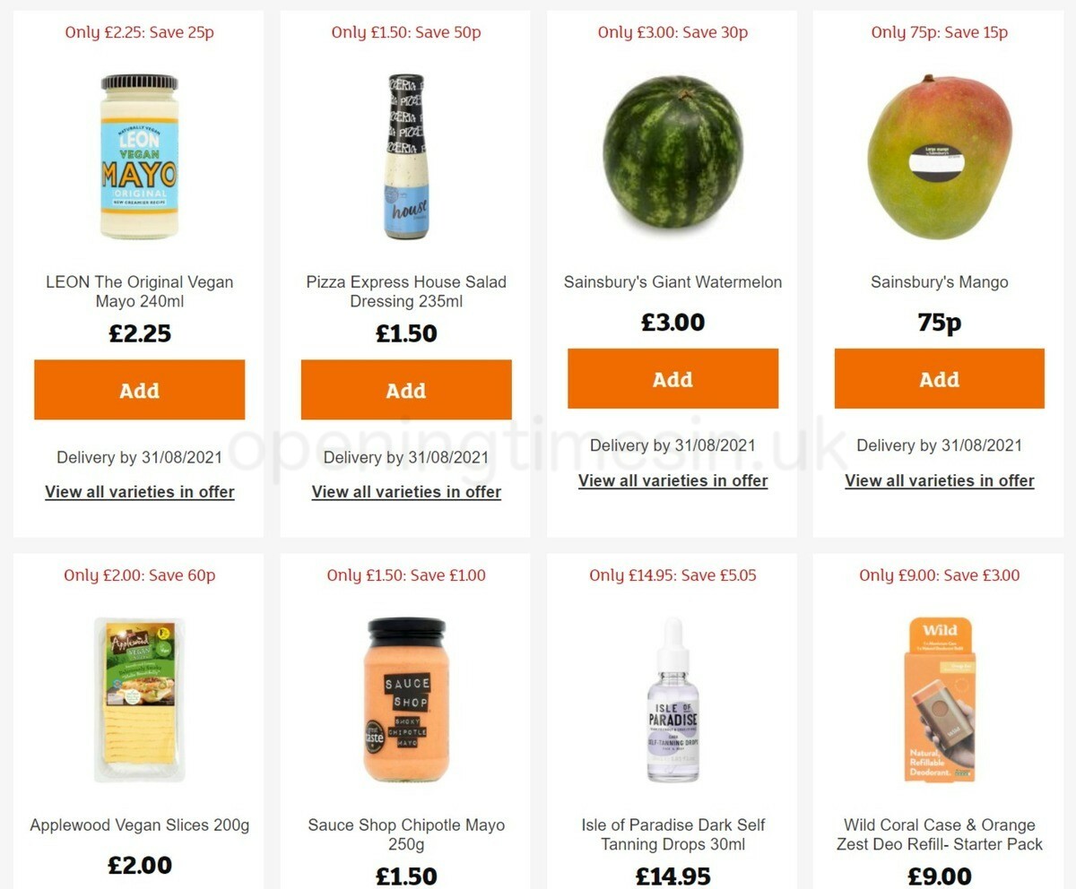 Sainsbury's Offers from 20 August