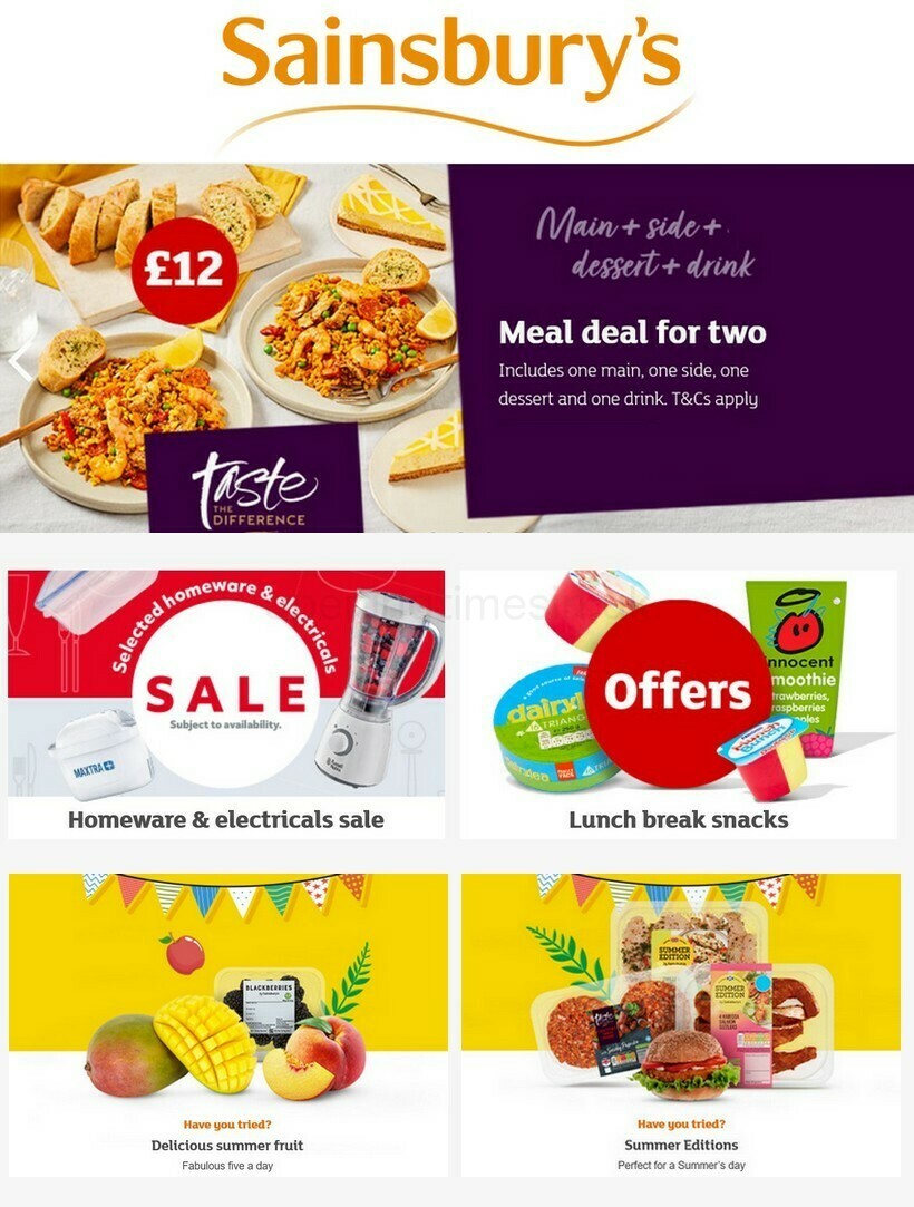Sainsbury's Offers from 27 August