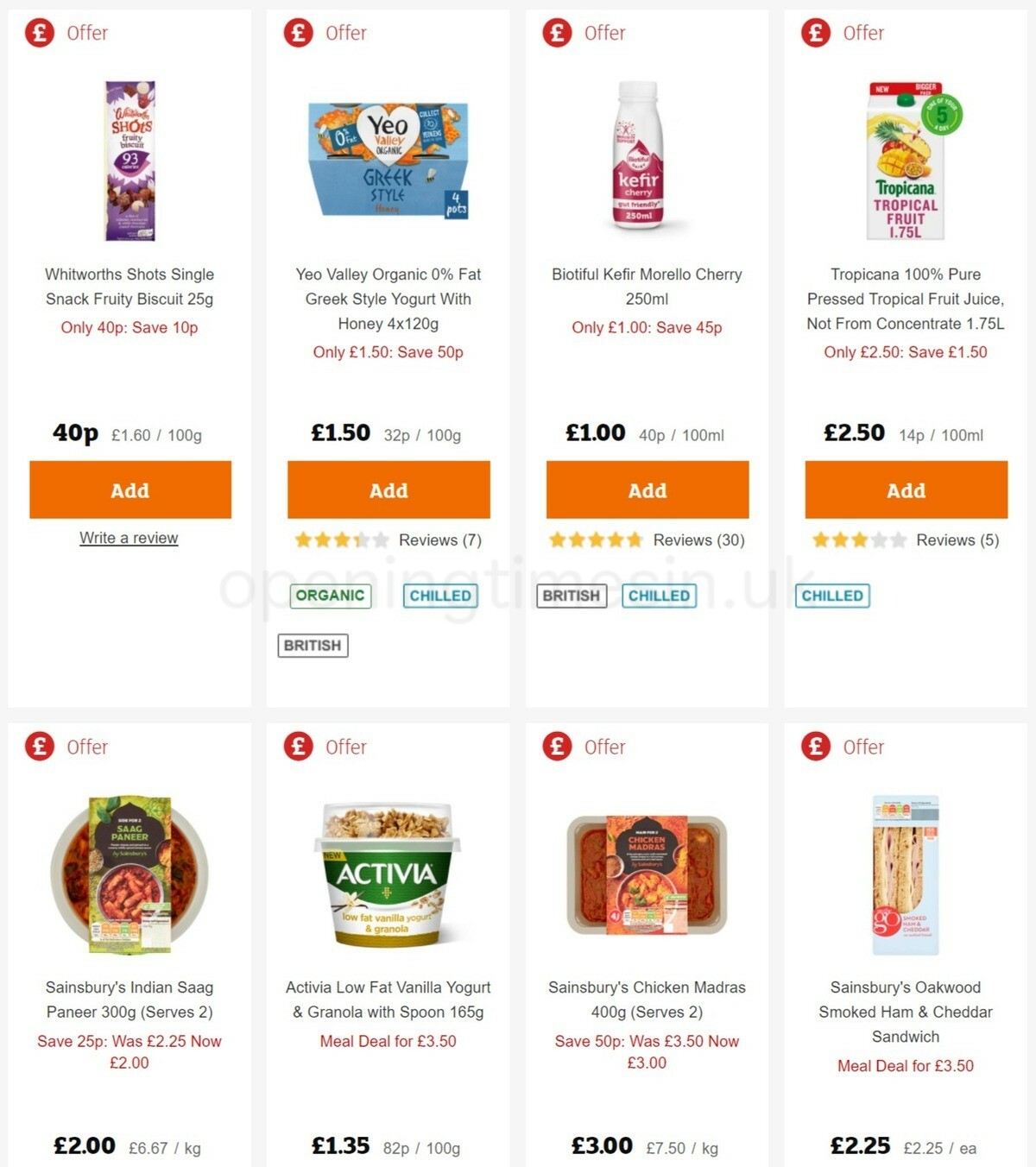 Sainsbury's Offers from 29 October