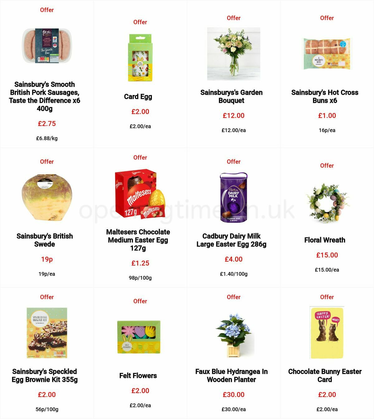 Sainsbury's Easter Offers from 10 April