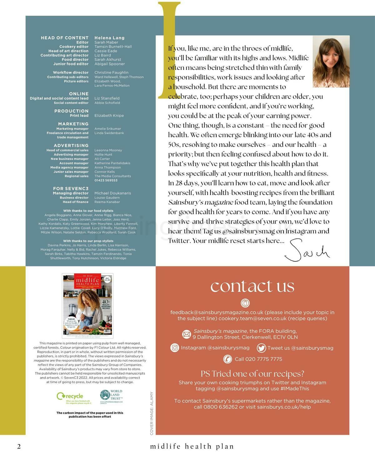 Sainsbury's Magazine – 28 Day Midlife Health Plan Offers from 20 May