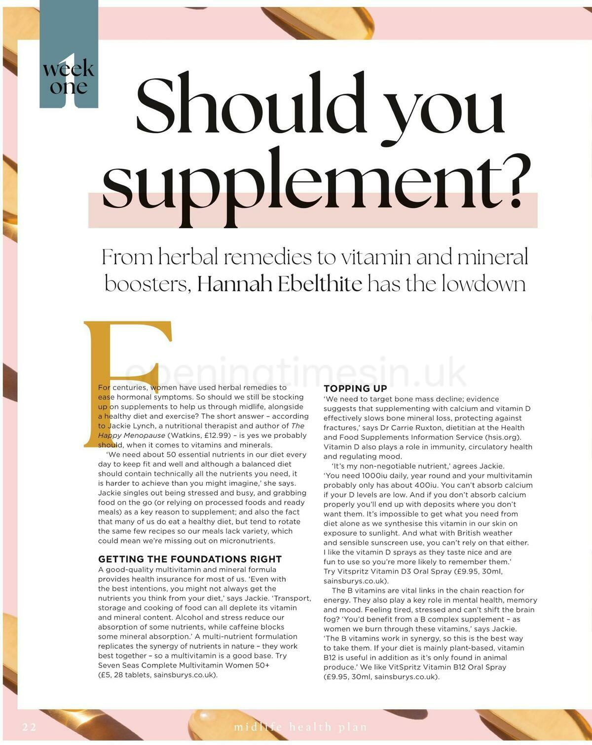 Sainsbury's Magazine – 28 Day Midlife Health Plan Offers from 20 May