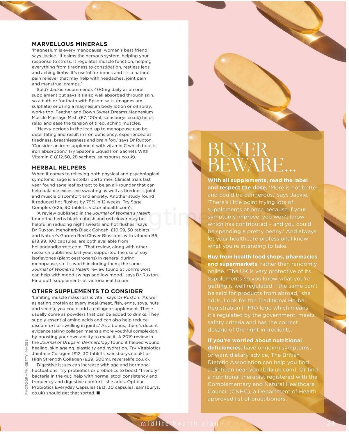 Sainsbury's Magazine – 28 Day Midlife Health Plan Offers from 20 May
