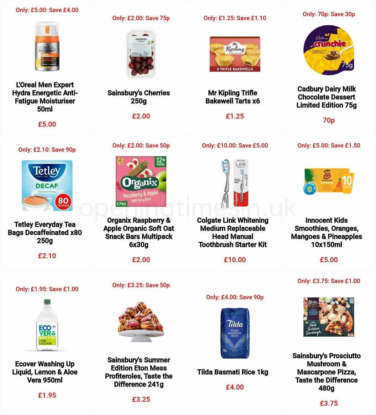 Sainsbury's Offers from 12 August