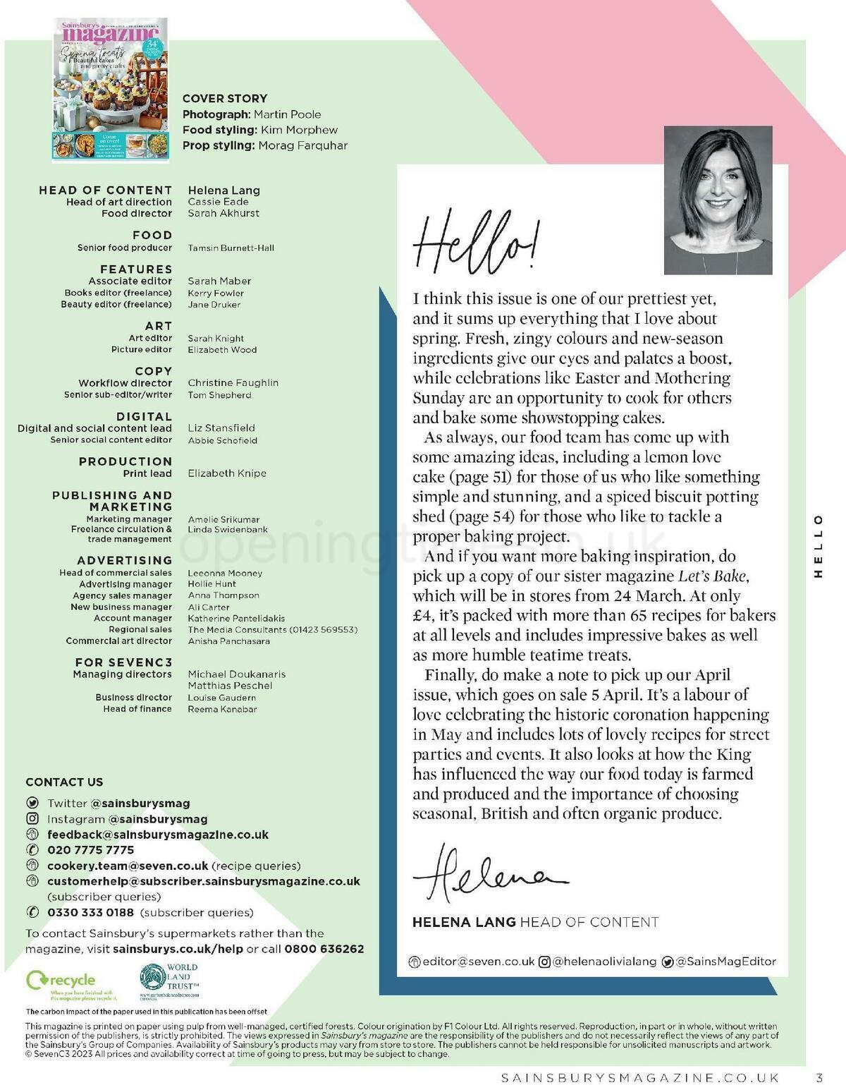 Sainsbury's Magazine March Offers from 1 March