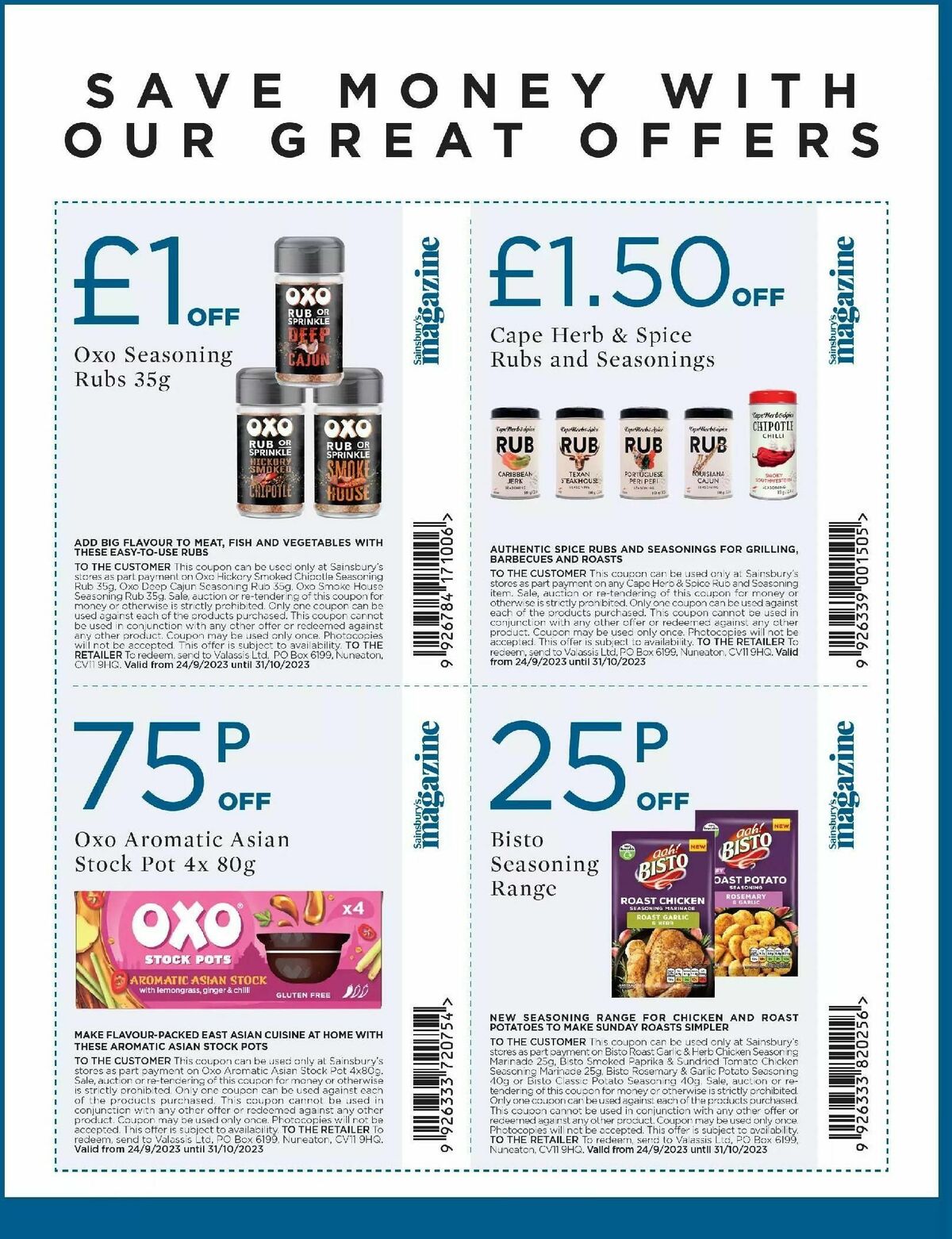 Sainsbury's Magazine October Offers from 1 October