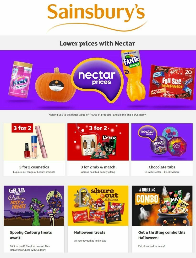 Sainsbury's Offers from 20 October