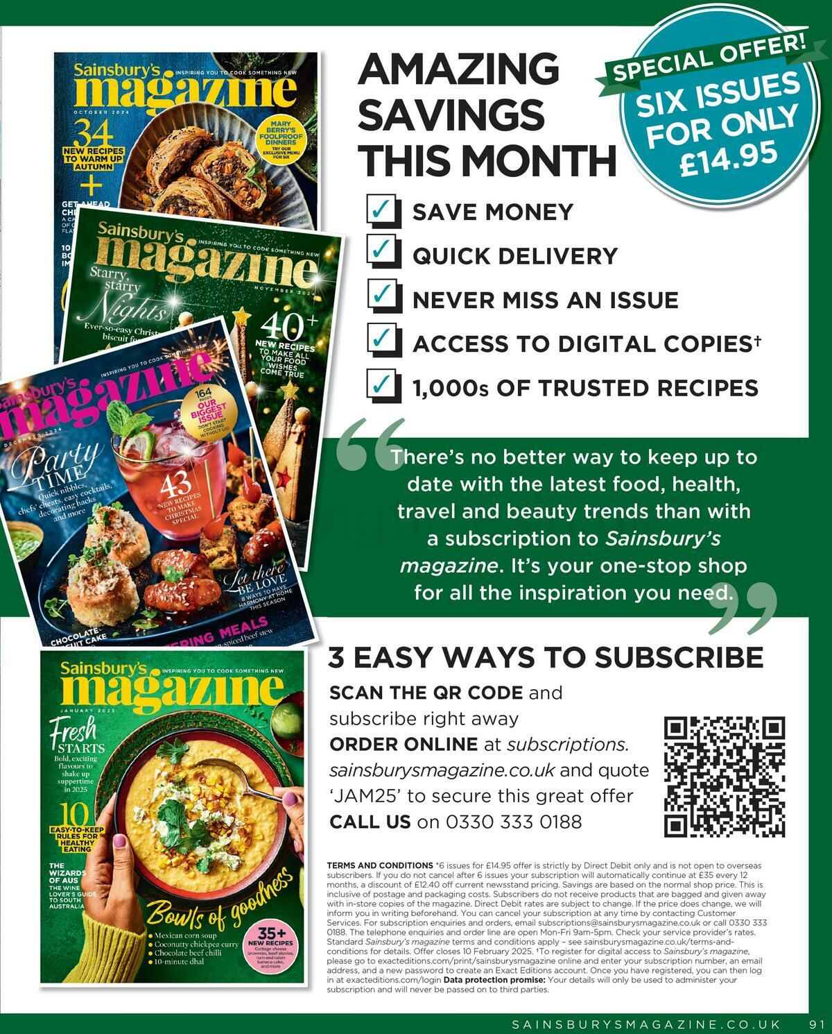 Sainsbury's Magazine January Offers from 1 January