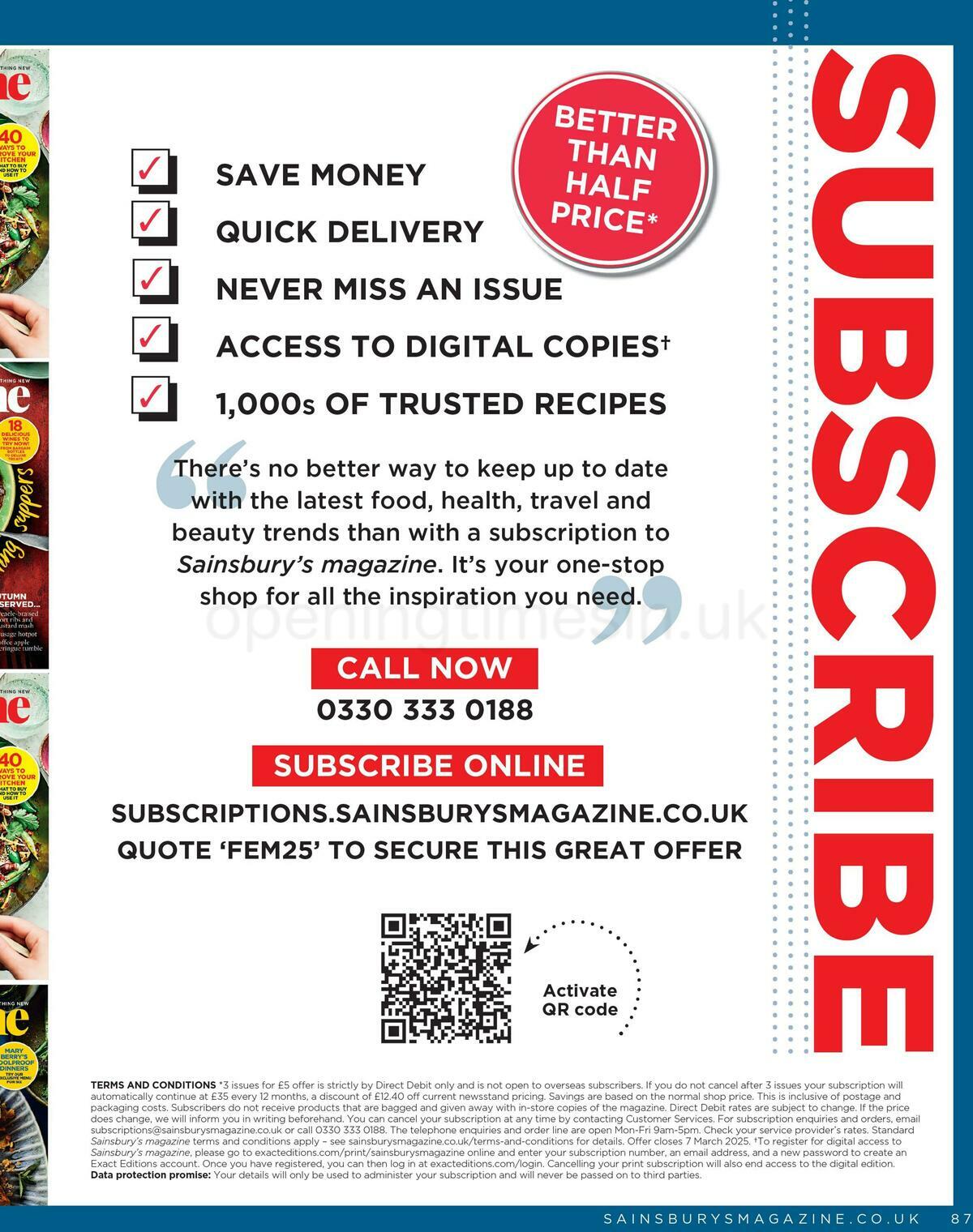 Sainsbury's Magazine February Offers from 1 February