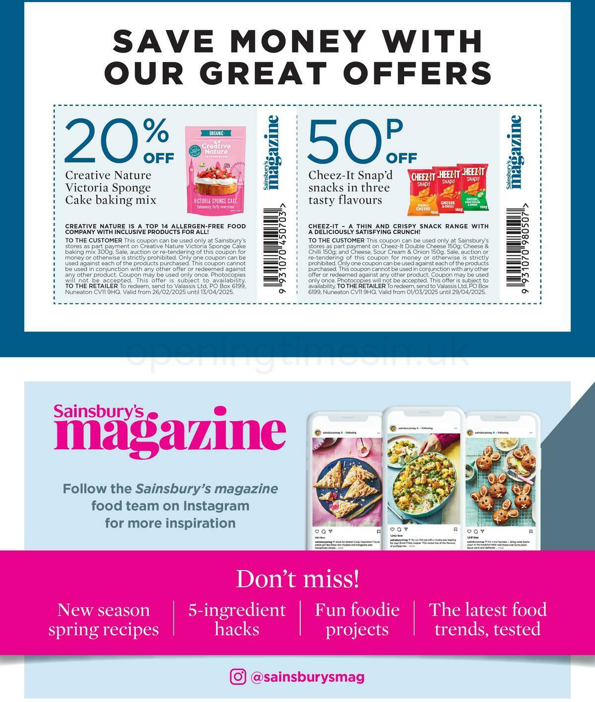 Sainsbury's Magazine March Offers from 10 March