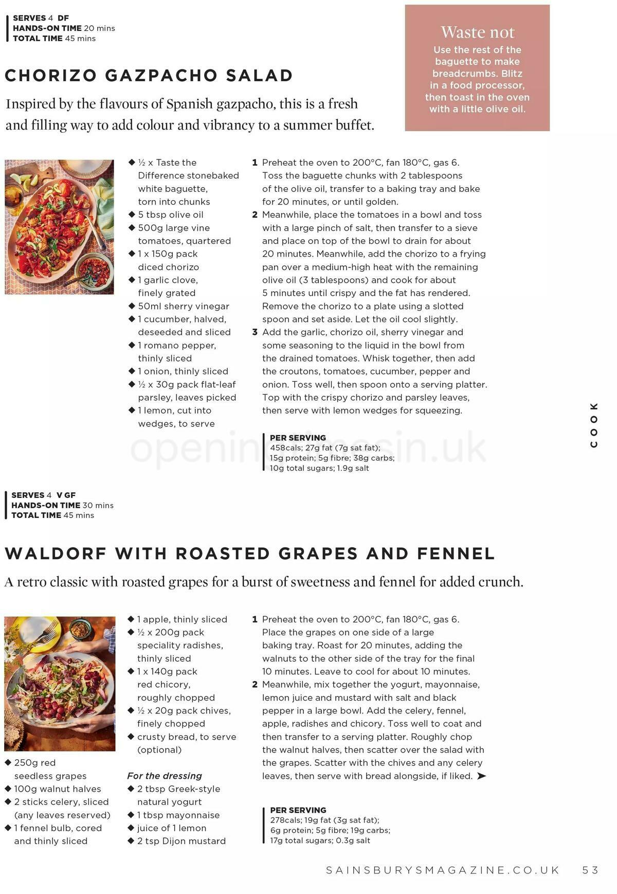 Sainsbury's Magazine July Offers from 1 July