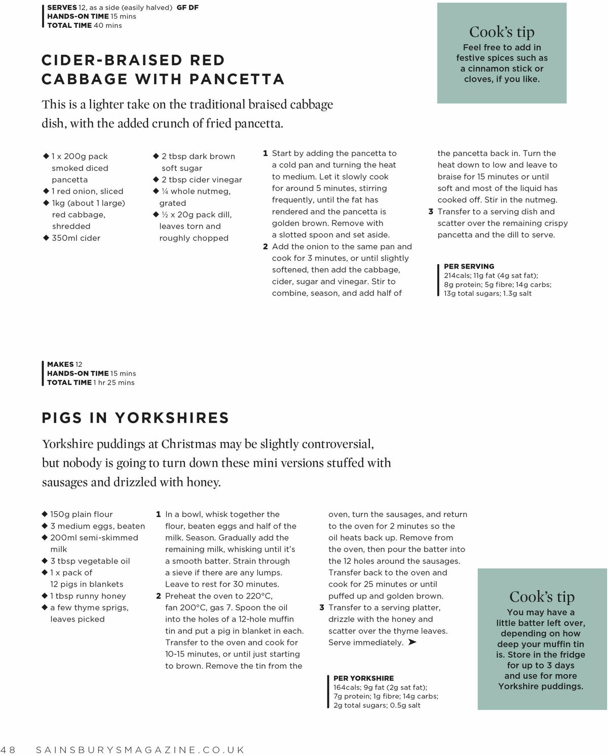 Sainsbury's Magazine November Offers from 1 November