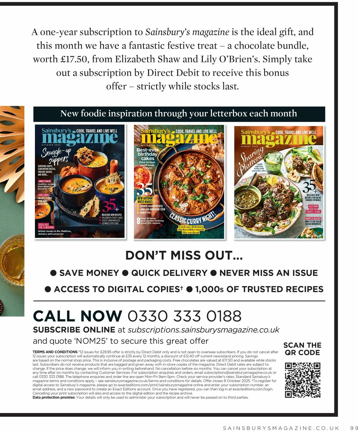 Sainsbury's Magazine November Offers from 1 November