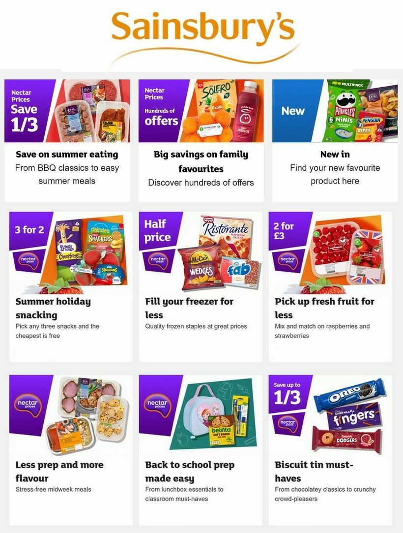 Sainsbury's Offers from 7 August