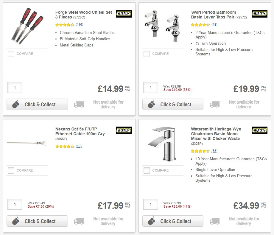 Screwfix Clearance Offers from 1 June