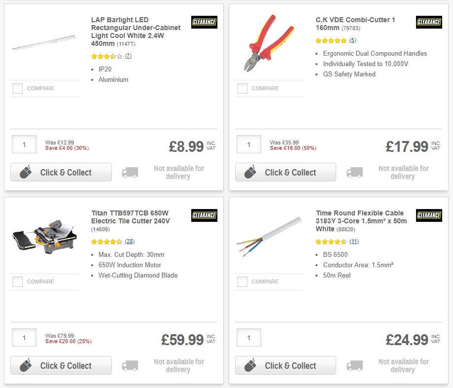 Screwfix Clearance Offers from 1 June