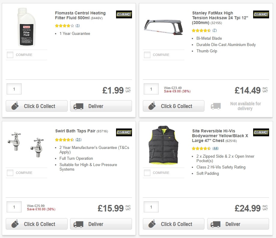 Screwfix Clearance Offers from 1 June