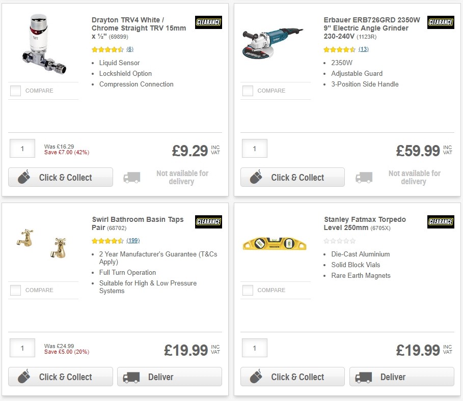 Screwfix Clearance Offers from 1 June