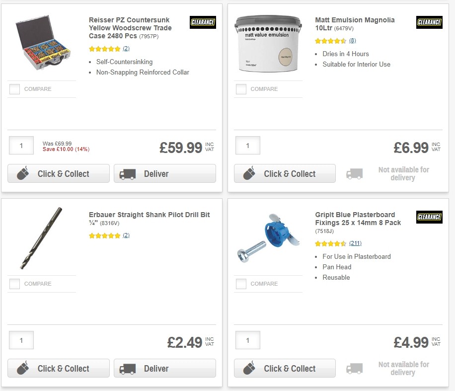 Screwfix Clearance Offers from 1 June