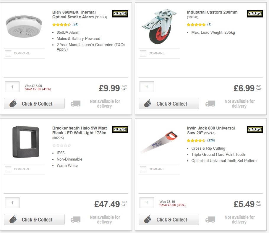 Screwfix Clearance Offers from 1 June