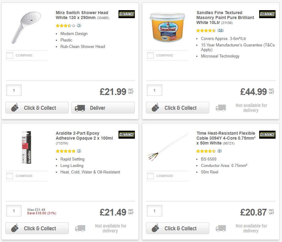 Screwfix Clearance Offers from 1 June