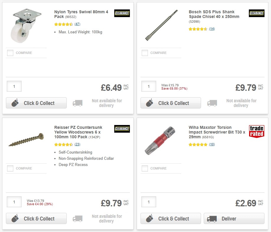 Screwfix Clearance Offers from 1 June