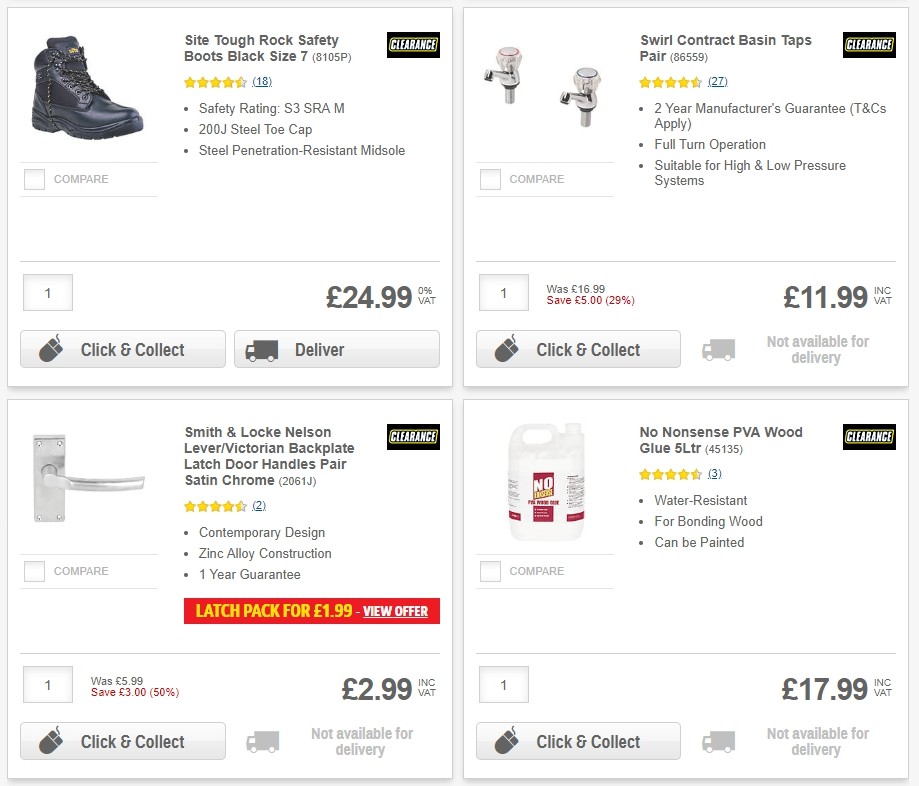 Screwfix Clearance Offers from 1 June