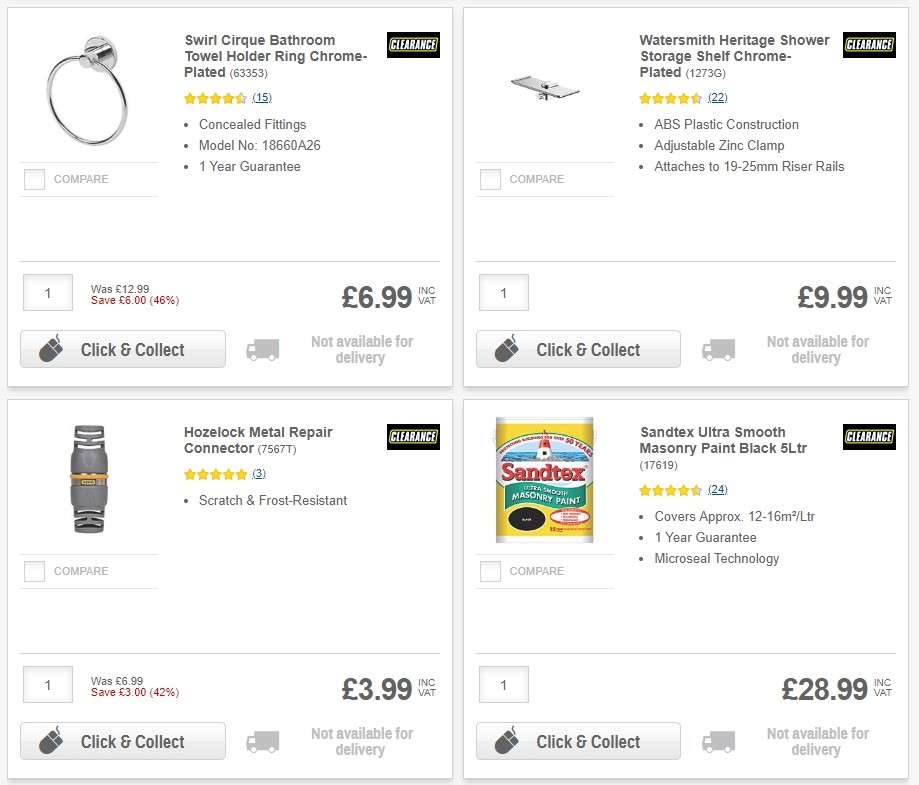 Screwfix Clearance Offers from 1 June