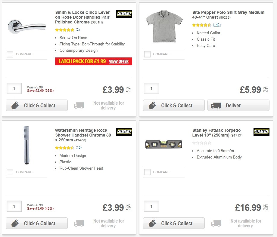 Screwfix Clearance Offers from 1 June