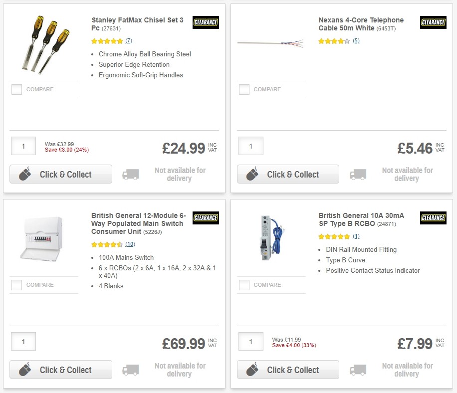 Screwfix Clearance Offers from 1 June