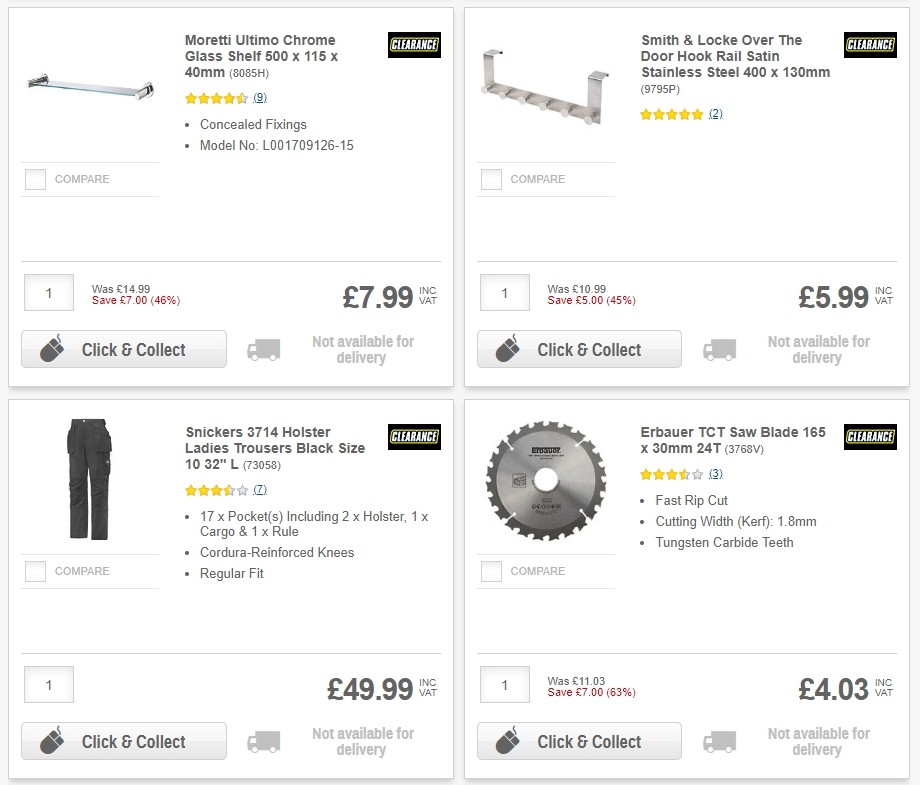 Screwfix Clearance Offers from 1 June