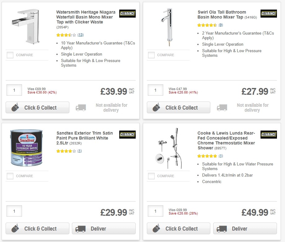 Screwfix Clearance Offers from 1 June