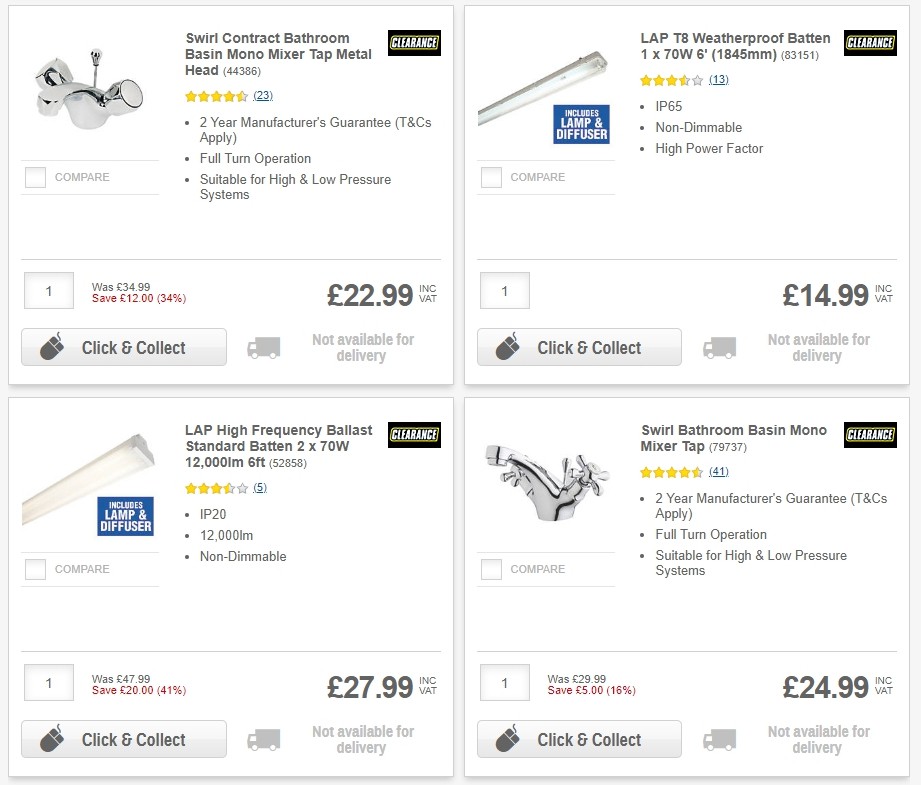Screwfix Clearance Offers from 1 June