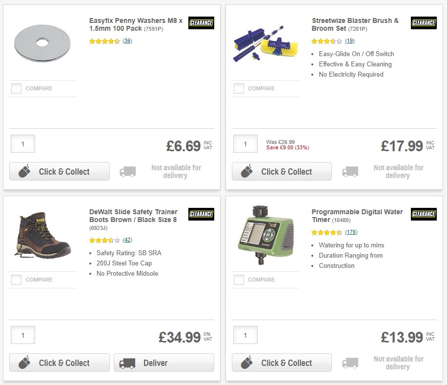 Screwfix Clearance Offers from 1 June